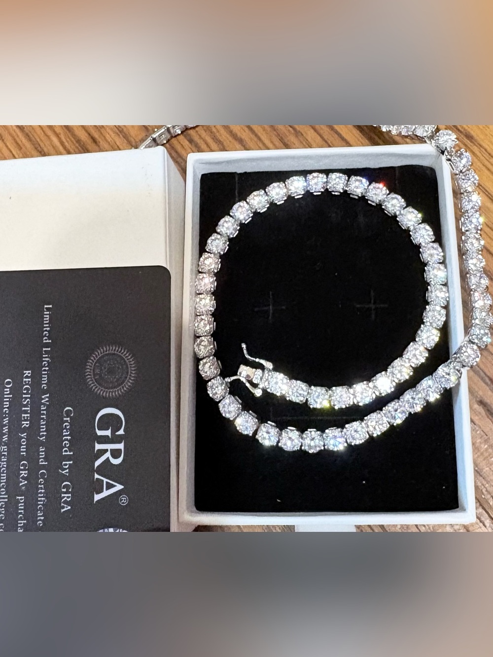 5 MM VVS1 Full Moissanite  Tennis Chain/ GRA Card   D color VVS1  21.65 i - Picture 7 of 7